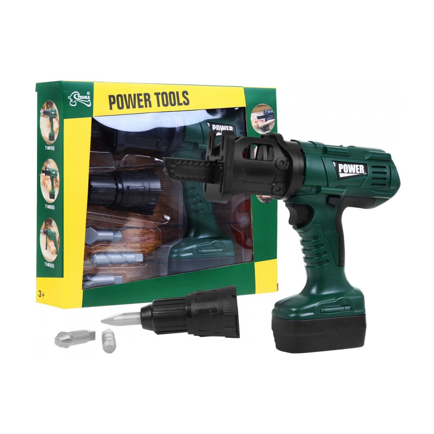 Skrutkovač 2v1 Vymeniteľné koncovky Zelený