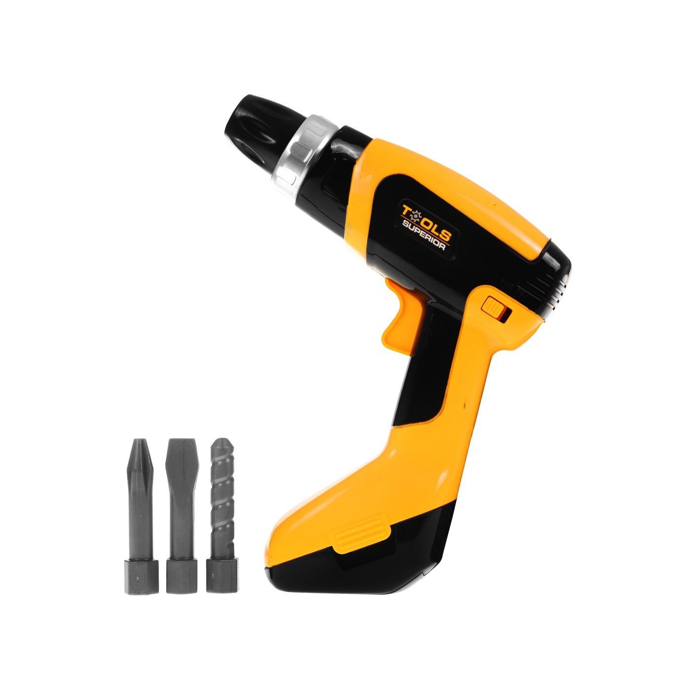 Elektrický Skrutkovač pre deti 3+ Zvuky + Otočné vŕtanie + 3 vymeniteľné koncovky