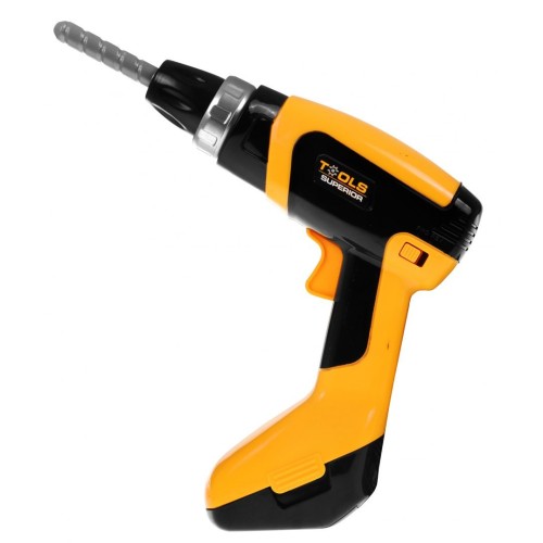 Elektrický Skrutkovač pre deti 3+ Zvuky + Otočné vŕtanie + 3 vymeniteľné koncovky