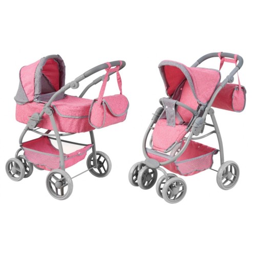 Kočík Pre Bábiky Taška Ružová