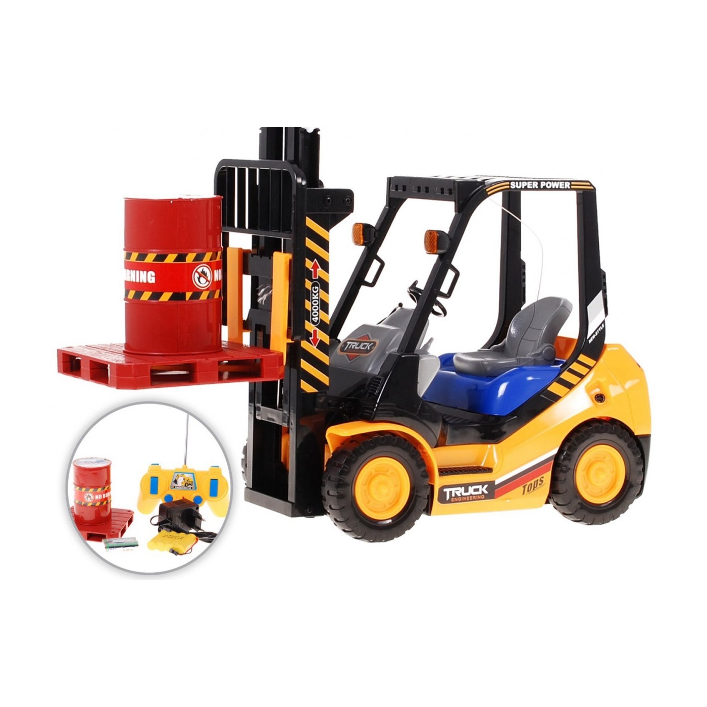 Diaľkovo ovládaný Vysokozdvižný vozík pre deti 3+ Pohyblivé vidly + Príslušenstvo