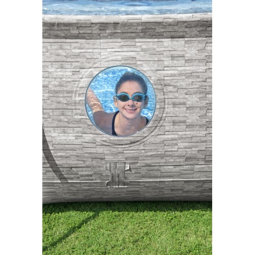 Bazén rámový Power Steel Swim Vista s oknom 488x305x107 16x10FT BESTWAY 6w1 + Pieskový filter