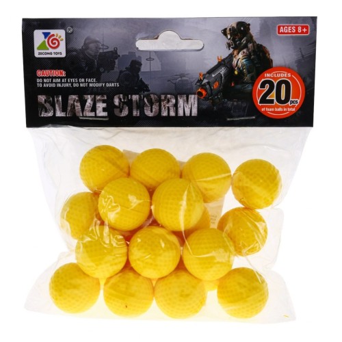 Súprava 20 penových guľôčok Náboje do Pištolí Pušiek Blaze Storm Náboje pre deti 8+