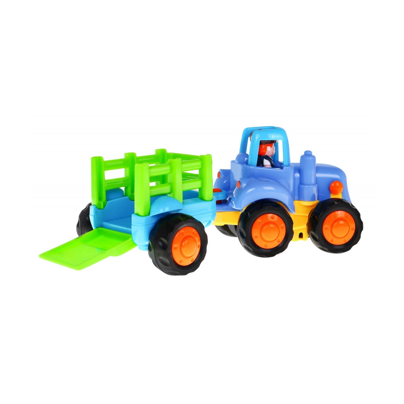 Súprava 4 vozidiel pre deti 18m+ Traktor Domiešavač betónu Bager Nakladač + Pohyblivé časti + Ručný pohon