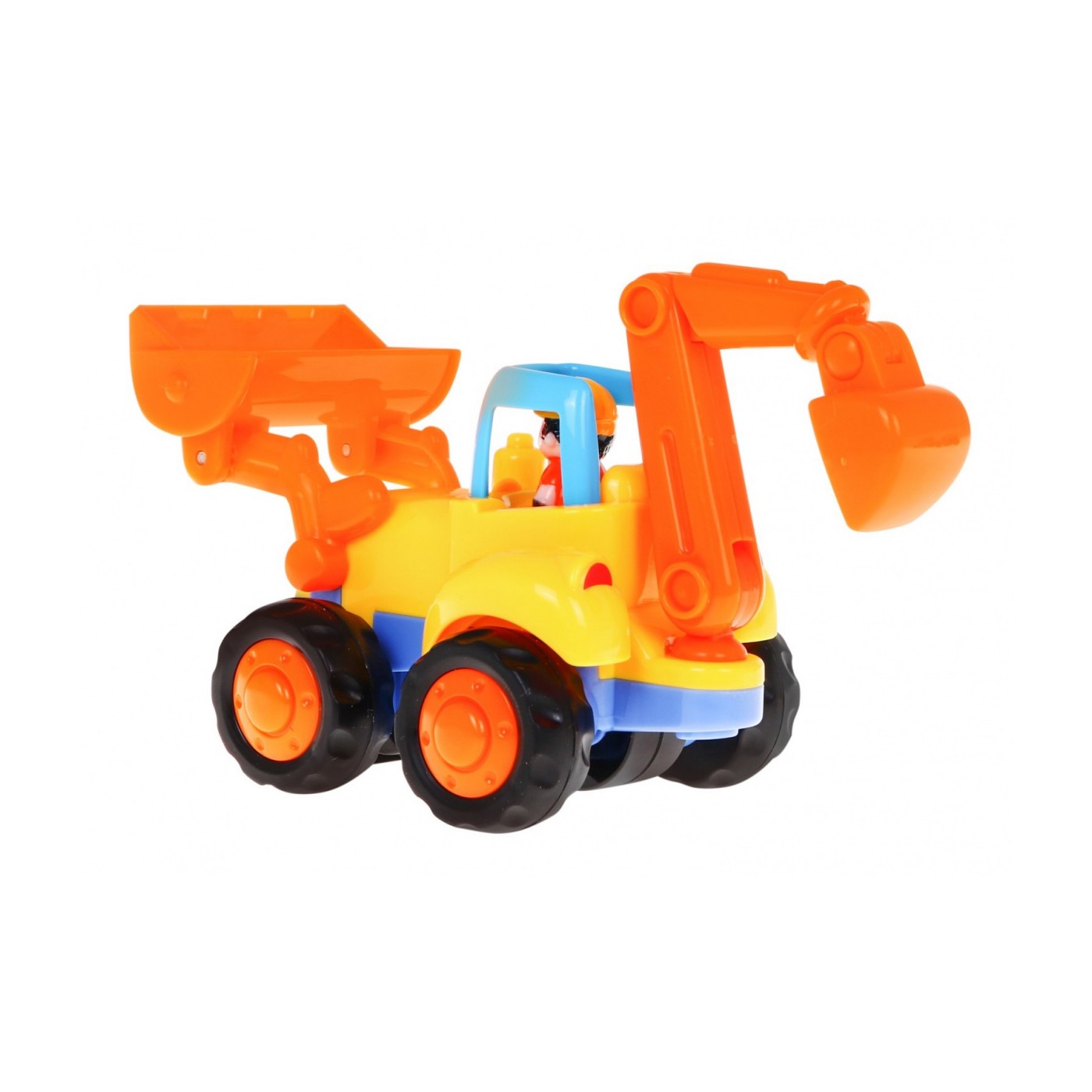 Súprava 4 vozidiel pre deti 18m+ Traktor Domiešavač betónu Bager Nakladač + Pohyblivé časti + Ručný pohon