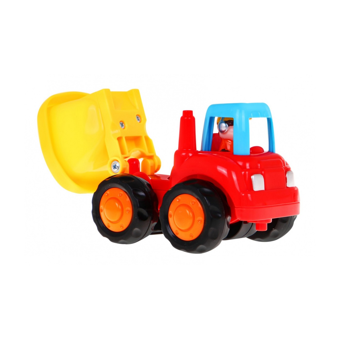 Súprava 4 vozidiel pre deti 18m+ Traktor Domiešavač betónu Bager Nakladač + Pohyblivé časti + Ručný pohon
