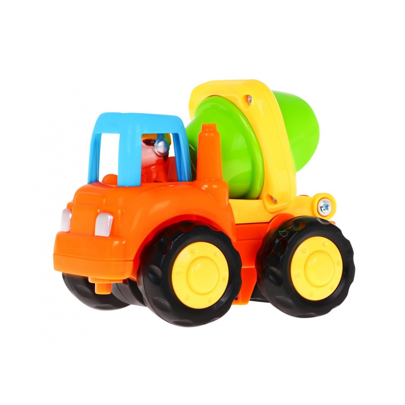 Súprava 4 vozidiel pre deti 18m+ Traktor Domiešavač betónu Bager Nakladač + Pohyblivé časti + Ručný pohon