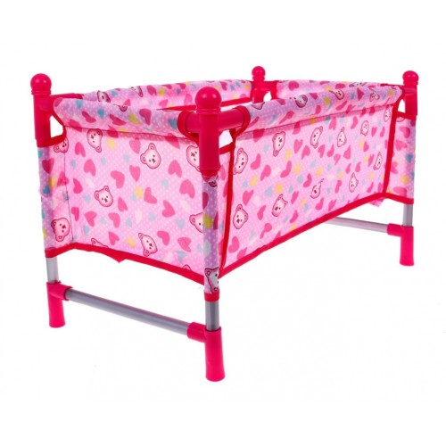 Súprava príslušenstva pre bábiky pre deti 3+ Starostlivosť o bábätko + Vozík + Stolička na kŕmenie + Postieľka + 2 tašky