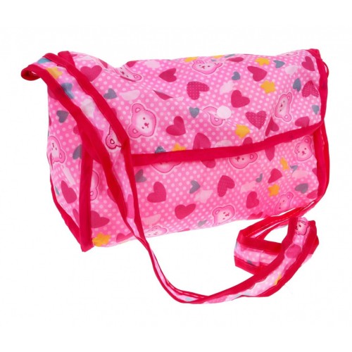 Súprava príslušenstva pre bábiky pre deti 3+ Starostlivosť o bábätko + Vozík + Stolička na kŕmenie + Postieľka + 2 tašky