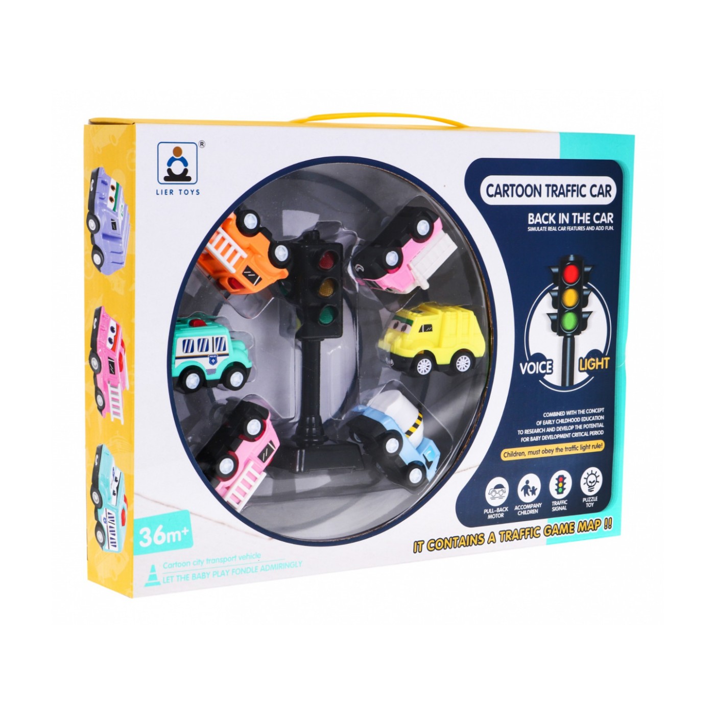 Súprava 6 autíčok s podložkou pre deti 3+ Interaktívny svetelný signál + Podložka-vyobrazenie mesta