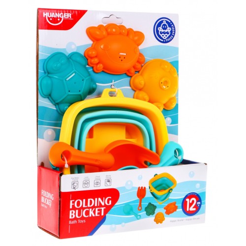 Súprava Príslušenstva do Piesku pre deti 12m+ Vedierko + Formy + Lopatky