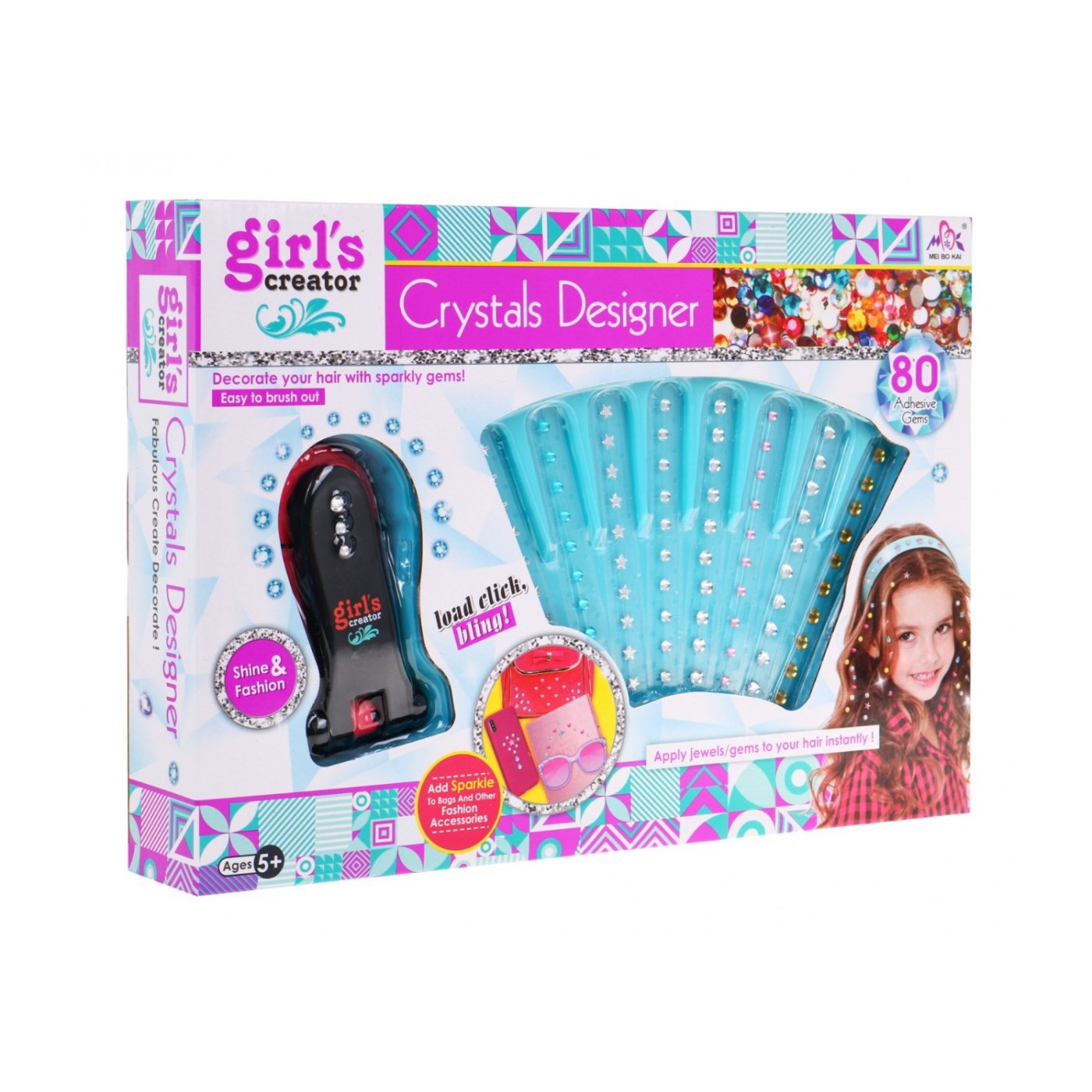 Súprava na lepenie kryštálov pre deti 6+ Kreatívna hračka do vlasov nechtov