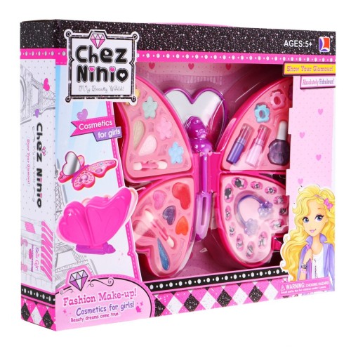 Kozmetická súprava Ružový Motýľ pre deti 5+ Make-up + Príslušenstvo do vlasov a nechtov