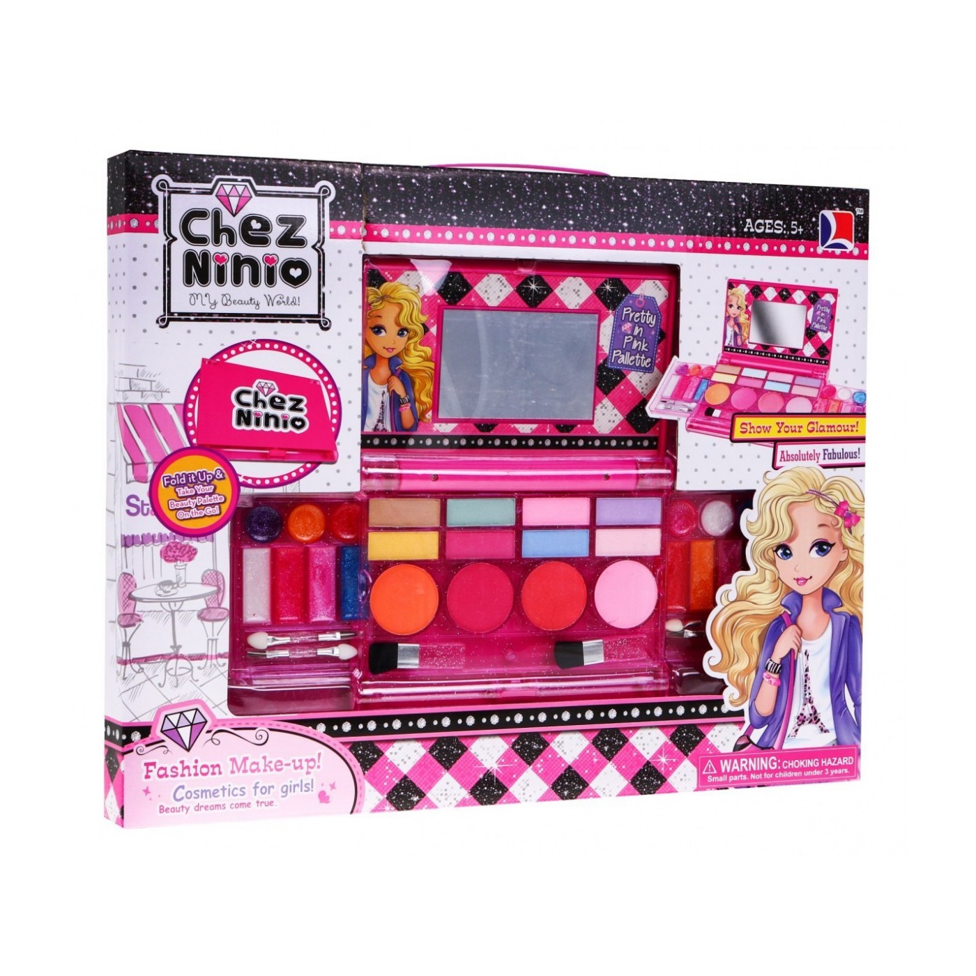 Súprava na maľovanie Ružová paletka pre deti 5+ Farebné kozmetiky na make-up + príslušenstvo