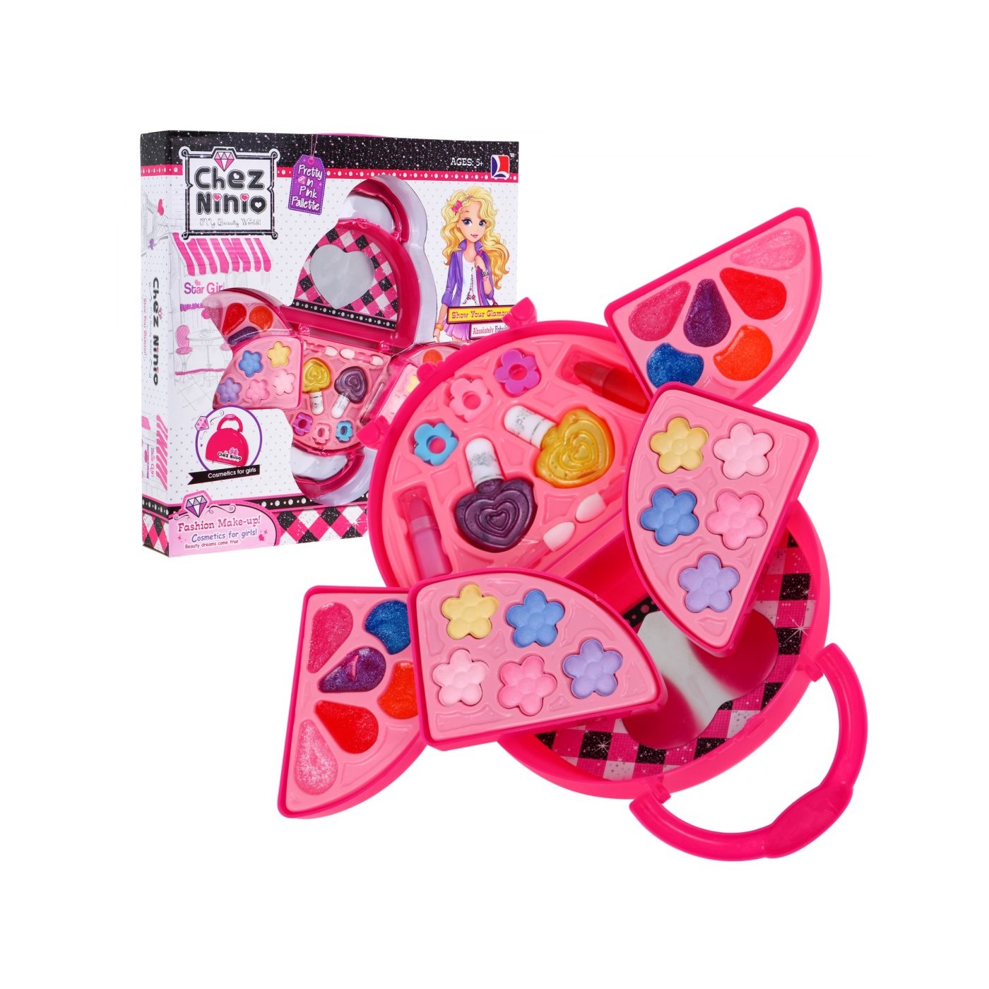 Súprava na make-up Rozkladacia kabelka pre deti 5+ Kozmetika na oči pery nechty