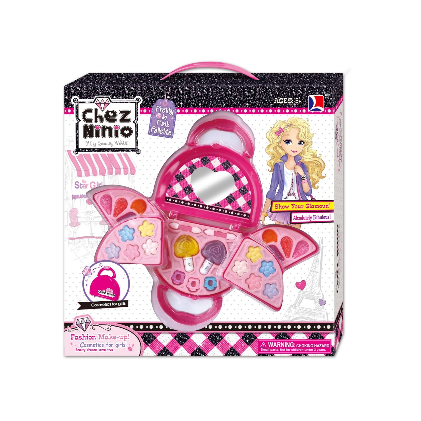 Súprava na make-up Rozkladacia kabelka pre deti 5+ Kozmetika na oči pery nechty