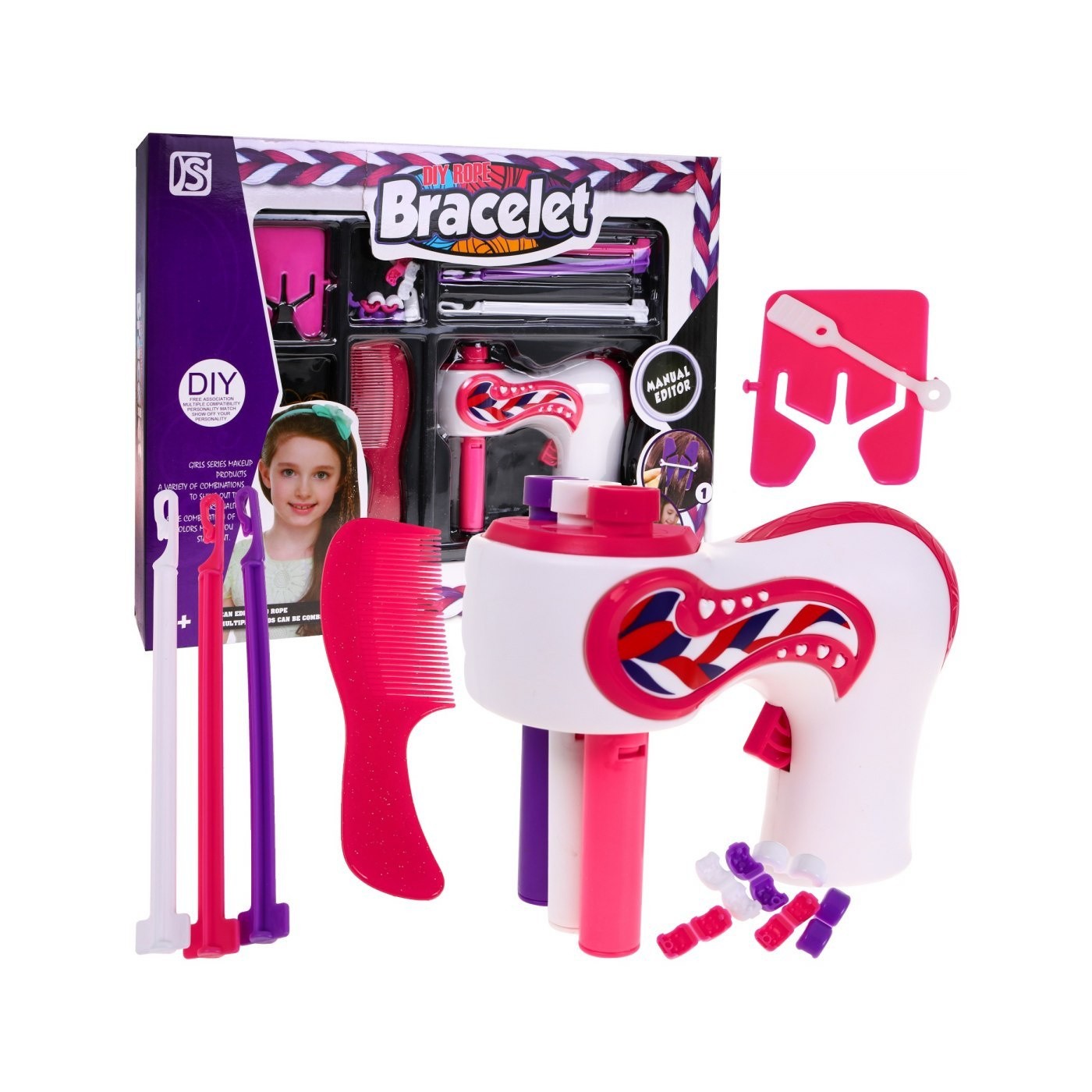 Súprava na zapletanie copíkov pre deti 6+ pletací strojček + Príslušenstvo