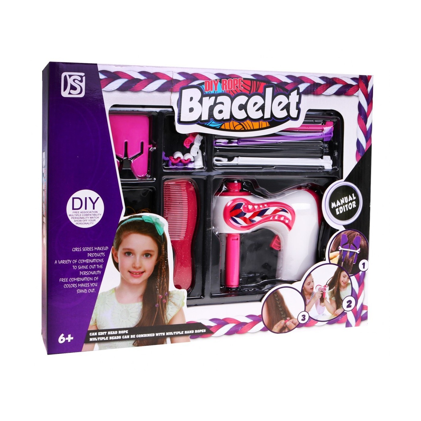 Súprava na zapletanie copíkov pre deti 6+ pletací strojček + Príslušenstvo