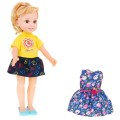 Veľká Bábika na stajlovanie pre deti 3+ blondínka + 2 Oblečenia + Hrebeň + Zrkadlo