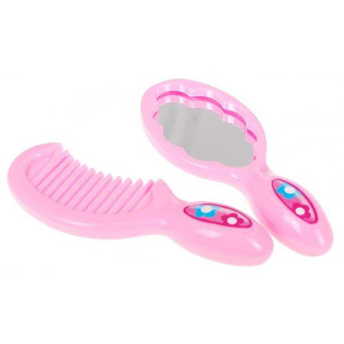 Veľká Bábika na stajlovanie pre deti 3+ blondínka + 2 Oblečenia + Hrebeň + Zrkadlo