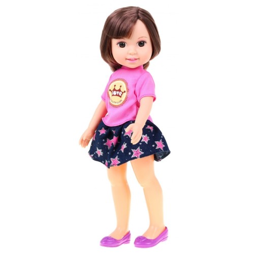 Veľká Bábika na stajlovanie pre deti 3+ brunetka + 2 Oblečenia + Hrebeň + Zrkadlo