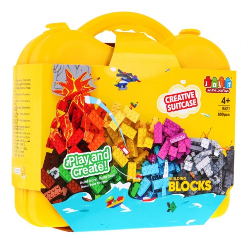 Sada farebných Stavebných kociek 600 ks. pre deti 4+ Kufor