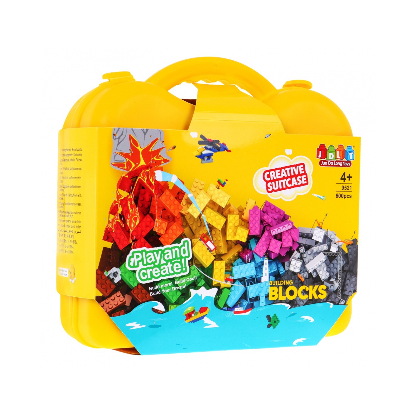 Sada farebných Stavebných kociek 600 ks. pre deti 4+ Kufor