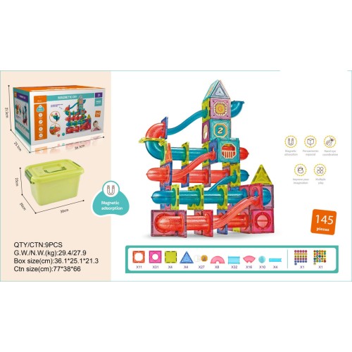 Sada Magnetických Kociek 145ks + Krabica