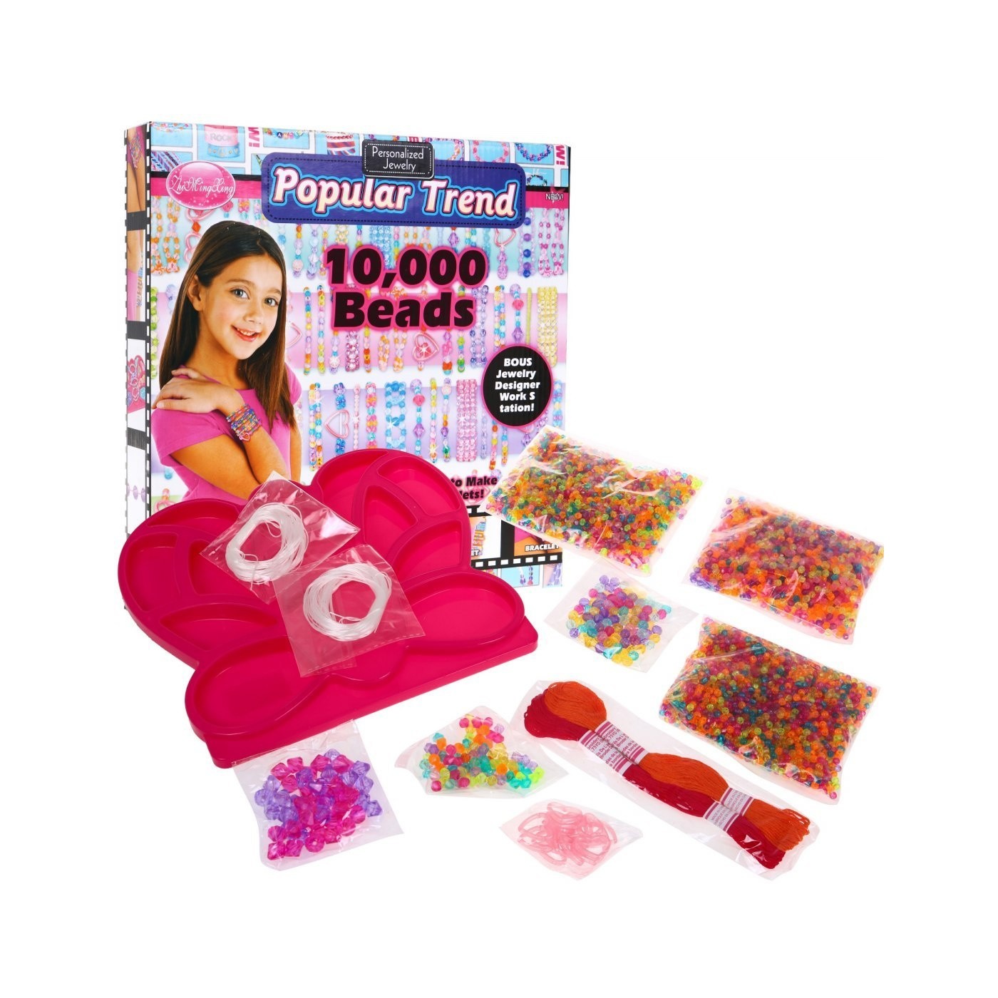 Sada na výrobu šperkov pre deti 6+ Korálky šnúrky podložka 10000+ ks.