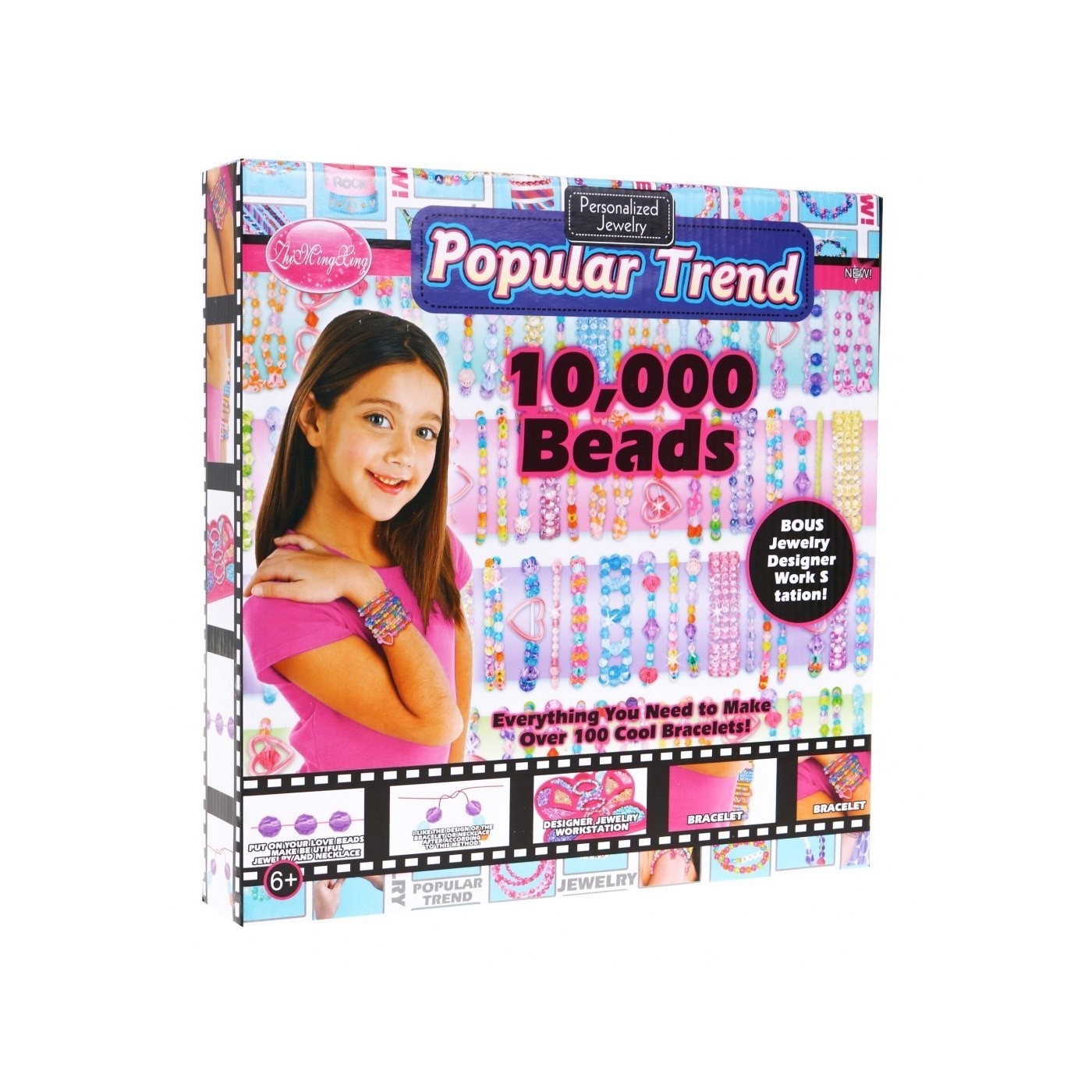 Sada na výrobu šperkov pre deti 6+ Korálky šnúrky podložka 10000+ ks.