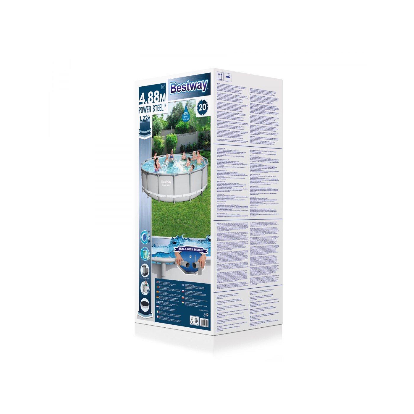 Bazén rámový 16FT 488x122 cm POWERSteel 6w1 BESTWAY