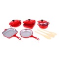 Červená sada malého Kuchára pre deti 3+ Odev kuchára + Hrnce + Príslušenstvo 14 ks.
