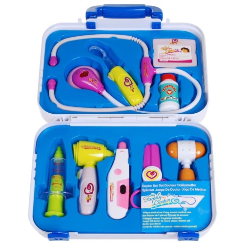 Lekárska sada pre deti 3+ Lekársky odev + Kufor + Interaktívne príslušenstvo 12 ks.