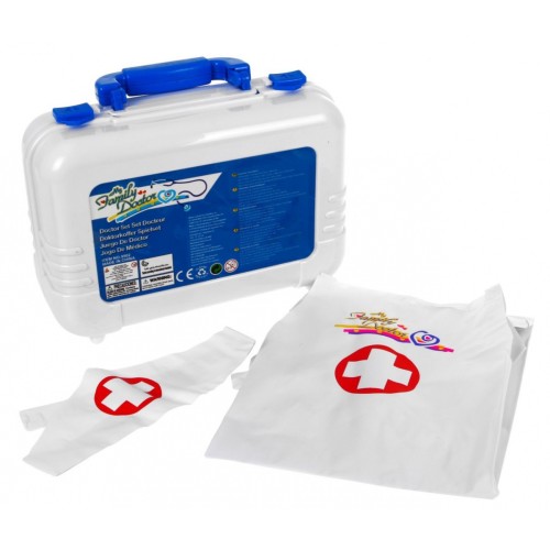 Lekárska sada pre deti 3+ Lekársky odev + Kufor + Interaktívne príslušenstvo 12 ks.