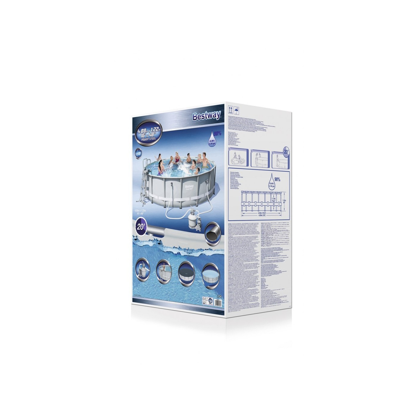 Bazén rámový 16FT 488x122 cm POWERSteel BESTWAY