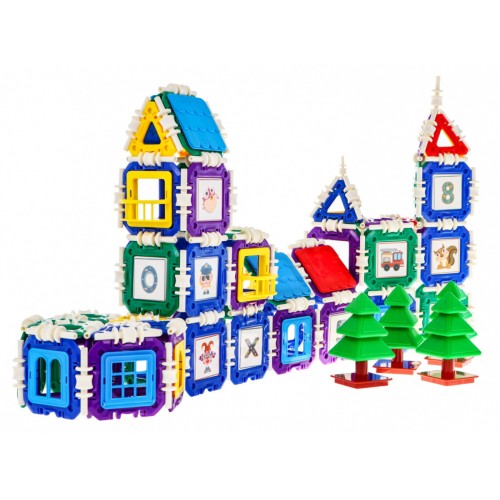 Mega sada Stavebných kociek 252 ks. Geometrické tvary pre deti 3+