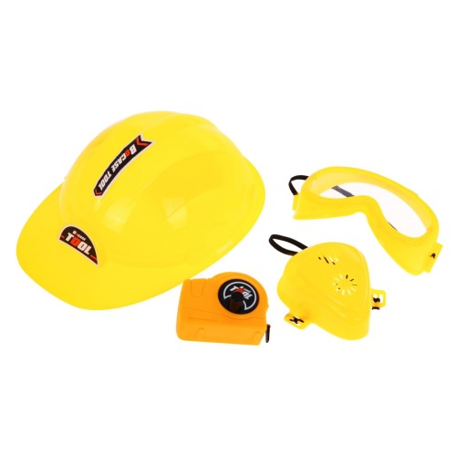 Sada majstra 3v1 pre deti 3+ Kufor s nástrojmi + Stolík Dielňa + Odev stavbyvedúceho 85 ks.