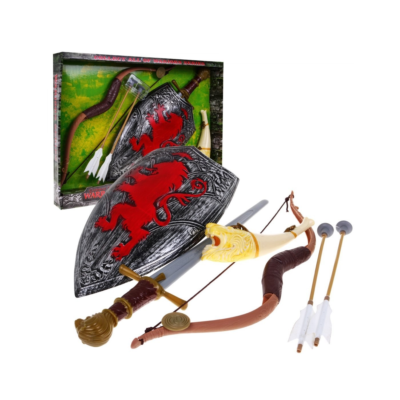 Sada Stredovekého Bojovníka, Luk, Štít, Meč, Roh