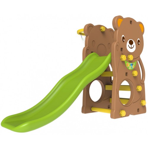 Záhradná šmykľavka 3v1 Hojdačka Basketbal pre deti Medveď