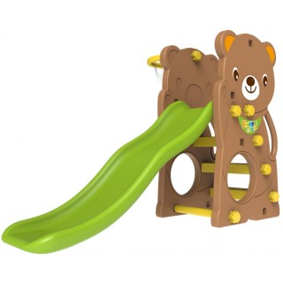 Záhradná šmykľavka 2v1 Basketbal pre deti Medveď + Klzák 136cm