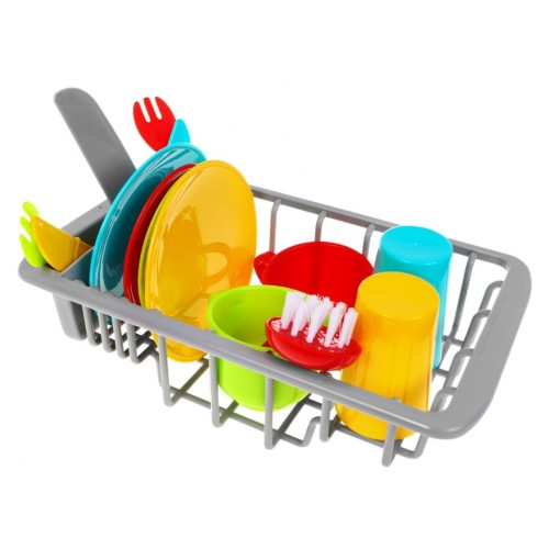 Drez na umývanie riadu pre deti 3+ batéria s vodou + Sušiak + Riad Príbor