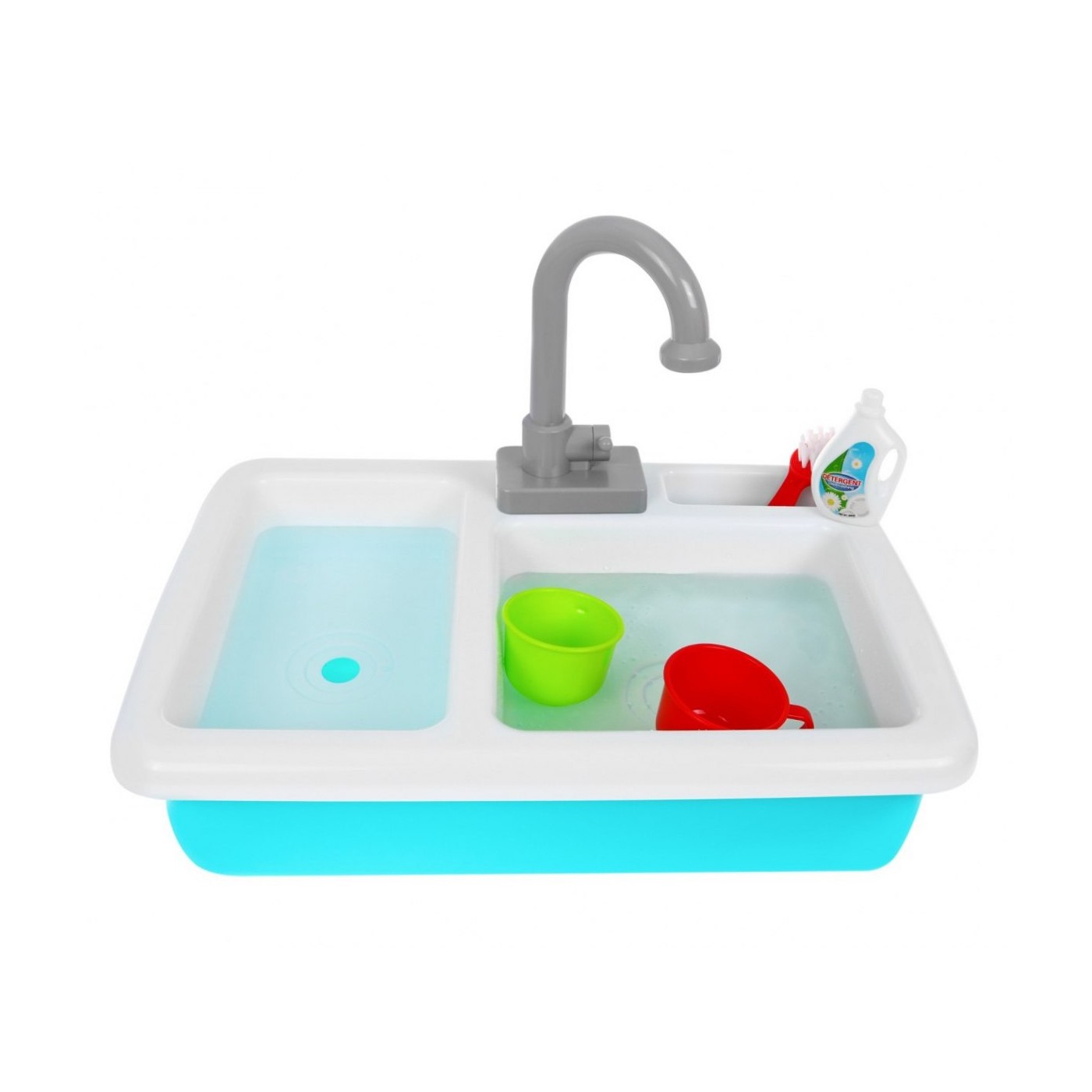 Drez na umývanie riadu pre deti 3+ batéria s vodou + Sušiak + Riad Príbor