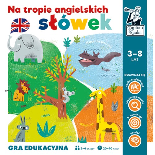 Edukačná hra Na stopách anglických slovíčok pre deti 3-8 rokov + Učenie anglického jazyka + Stolová hra pre 2-4 osoby