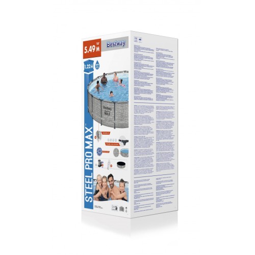 Bazén rámový Steel Pro MAX 549x122 Imitácia Kamene 18FT BESTWAY 5w1 + Príslušenstvo
