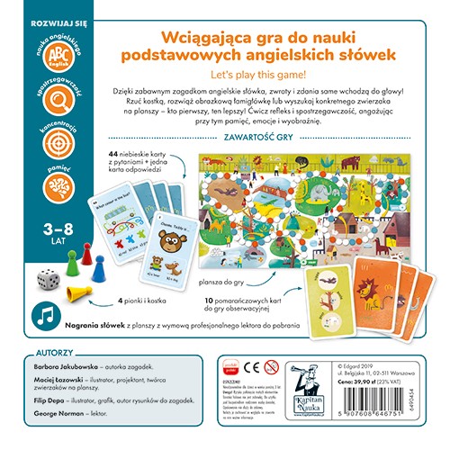 Edukačná hra Na stopách anglických slovíčok pre deti 3-8 rokov + Učenie anglického jazyka + Stolová hra pre 2-4 osoby