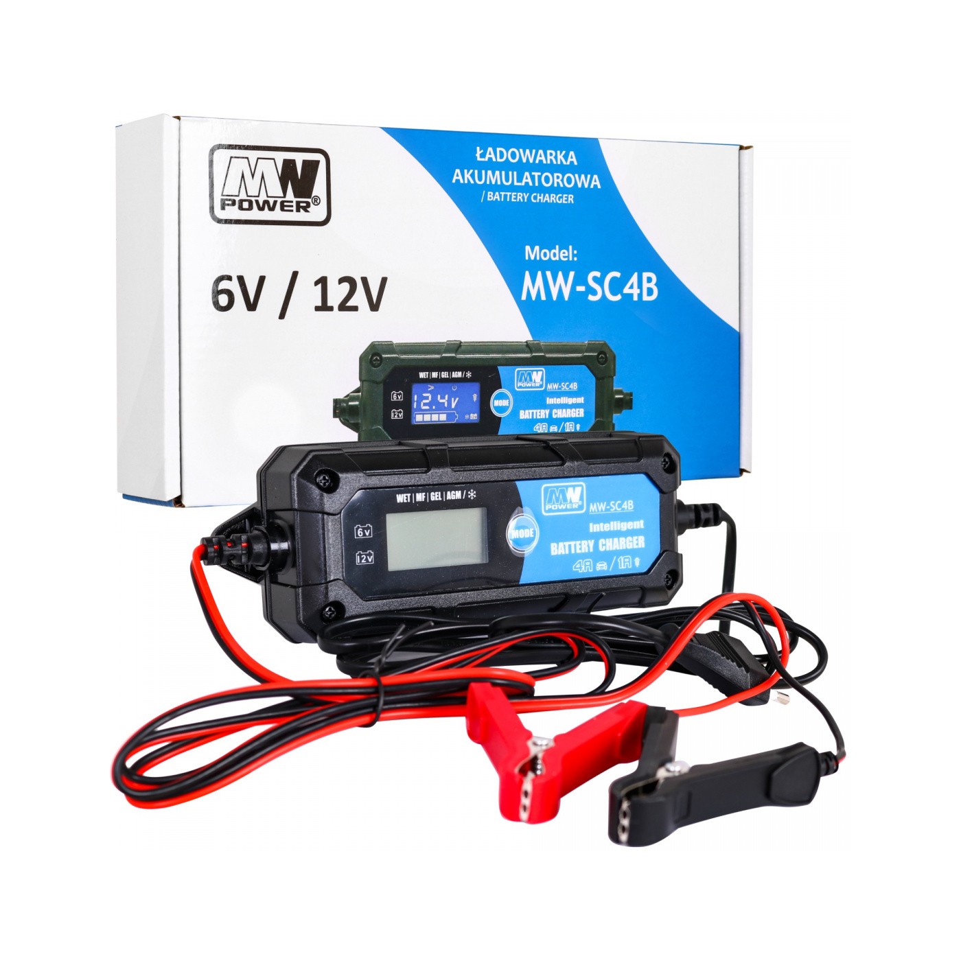 Nabíjačka akumulátora s LCD displejom 6V a 12V + 2 Špeciálne režimy