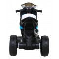 Motorka BMW HP4 na batériu pre deti Modrý + 3 kolesá + LED + MP3 USB + Ekokoža