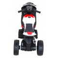 Motorka BMW HP4 na batériu pre deti Červený + 3 kolesá + LED + MP3 USB + Ekokoža