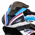 Motorka BMW HP4 na batériu pre deti Biely + 3 kolesá + LED + MP3 USB + Ekokoža