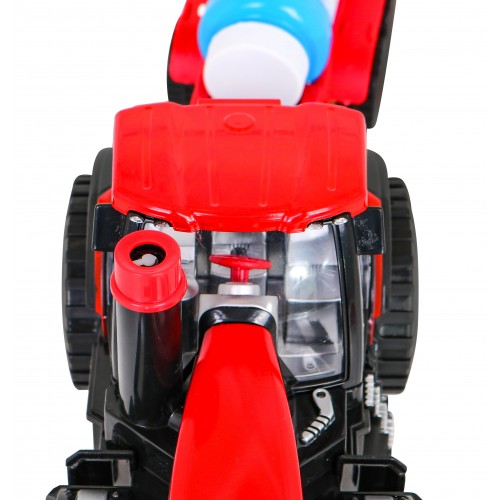 Interaktívny traktor na bubliny pre deti 3+ Jazdiace vozidlo s prívesom